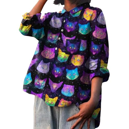Oversized Long Sleeve Button Down Shirt with Pocket V9660
