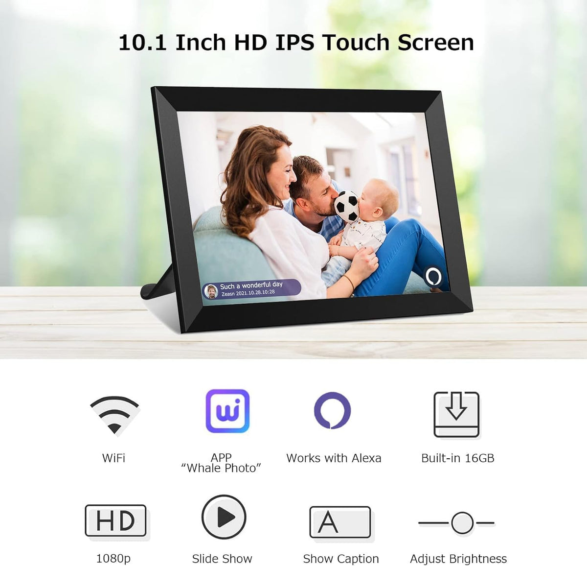 10.1 inch HD IPS Touch Screen Digital Photo Frame with 16GB Storage V12094