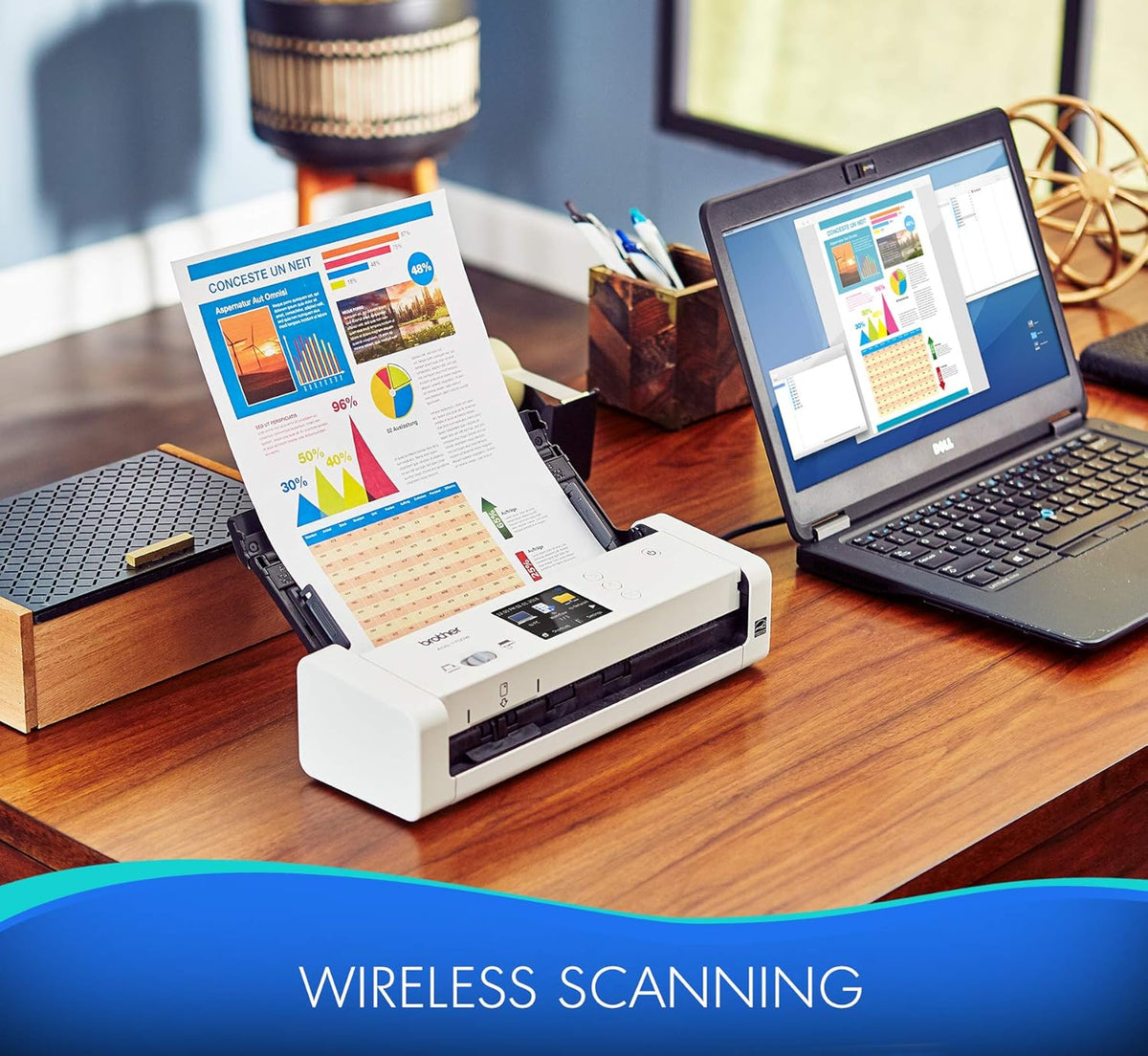 Wireless Document Scanner, White Q366