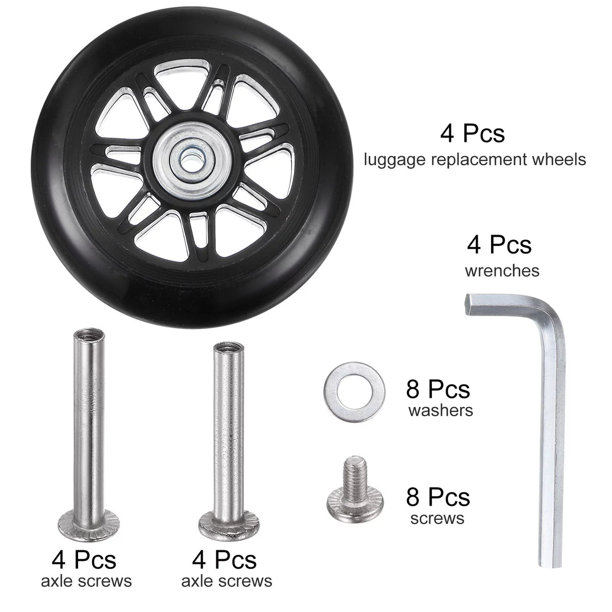 4 PU Bearing Replacement Luggage Wheels for Suitcase P8297