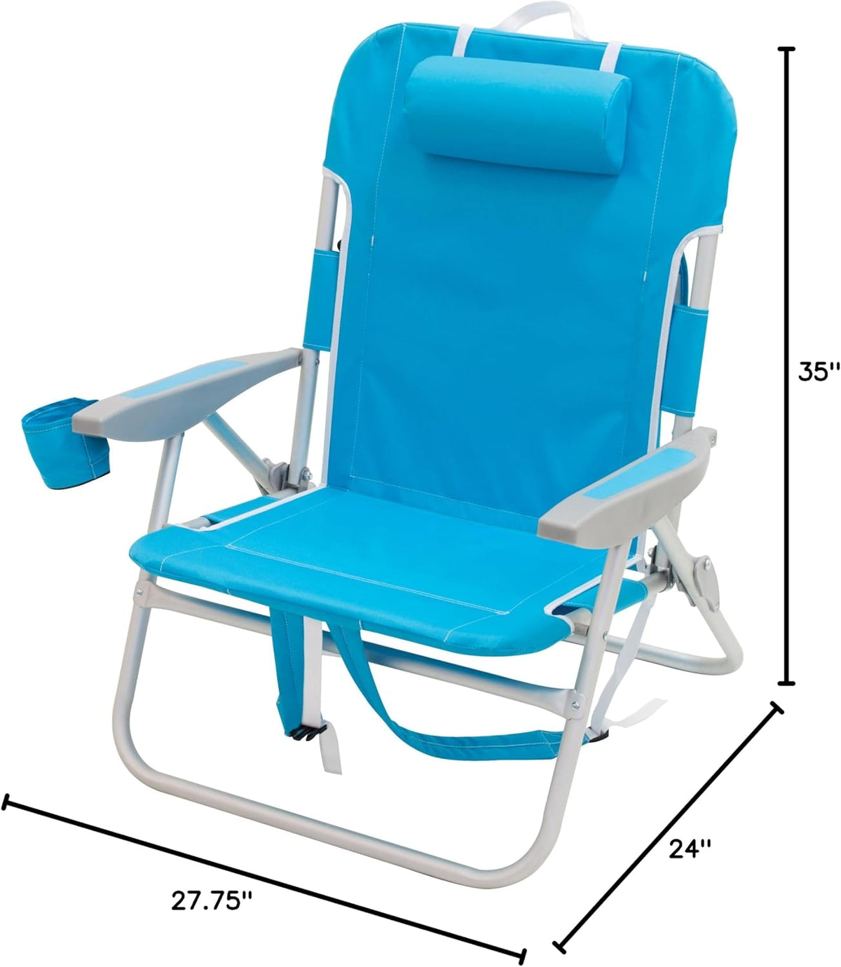 Turquoise & Light Blue Folding Backpack Beach Chair V170887