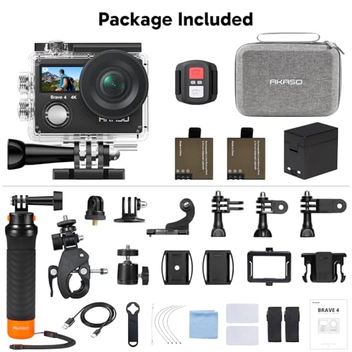 4K30 20MP Ultra HD EIS 131ft Underwater Action Camera with Selfie Stick Tripod and Carrying Case P161653