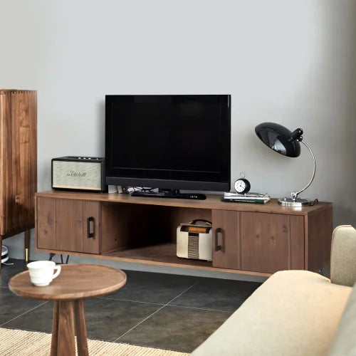 Reclaimed Wood Media TV Stand with Storage Cabinet B185