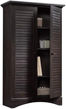 Antique Brown Storage Cabinet with Doors and 4 Adjustable Shelves X473