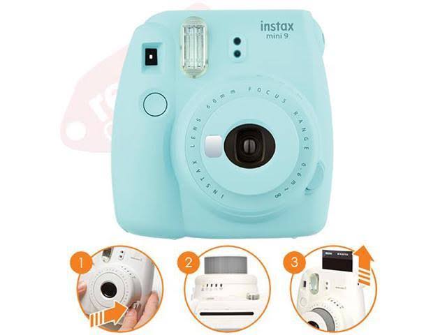 Ice Blue Instant Film Camera with 40 Film Accessory Kit N120098