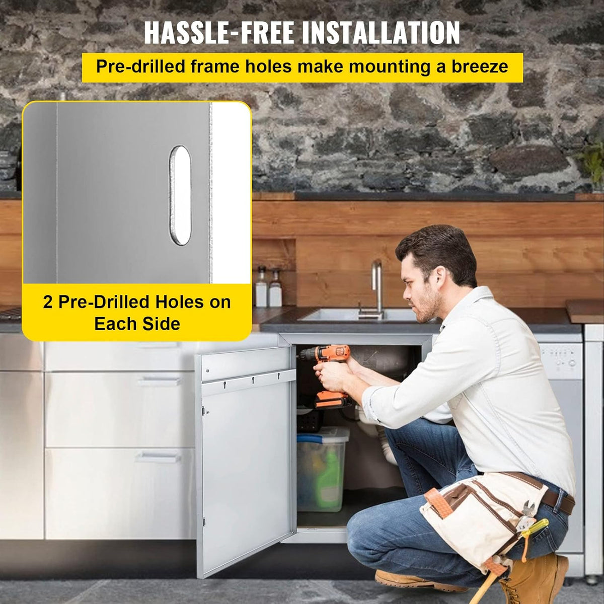16 x 22 Inch Stainless Steel Outdoor Kitchen Access Door R4316