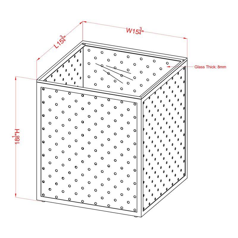 Red Glass Top Side Table Z994831