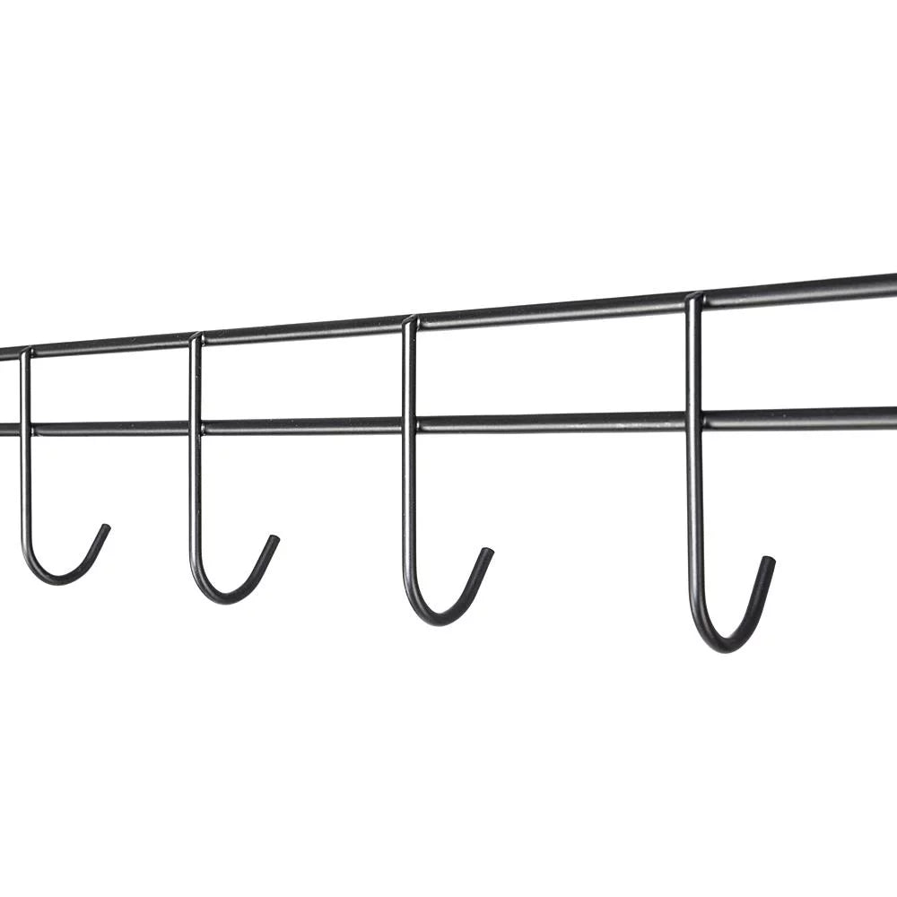 Black 2-Tier Rolling Garment Rack with Double Clothes Rod U6196