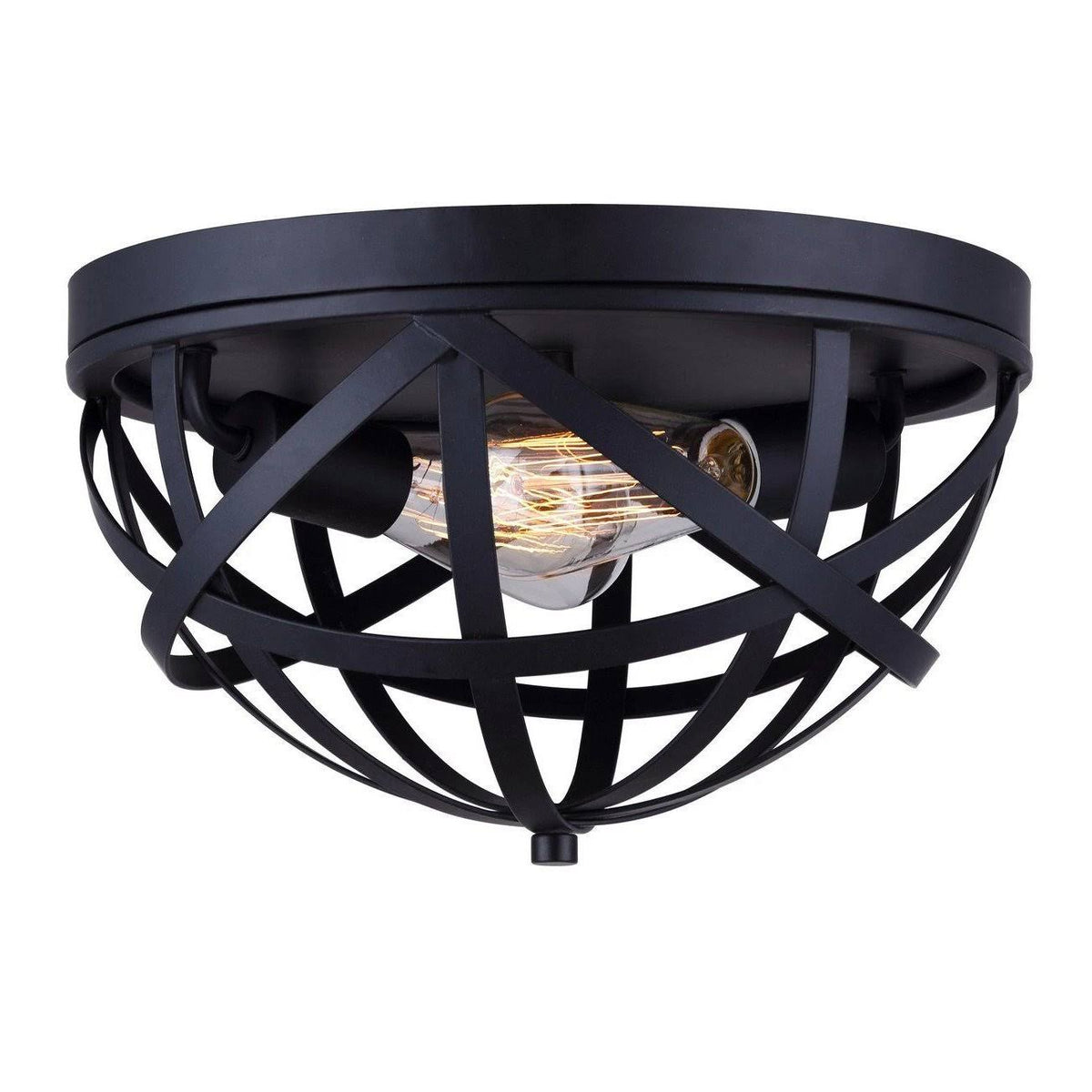 2 Light Flush Mount Black Y1913