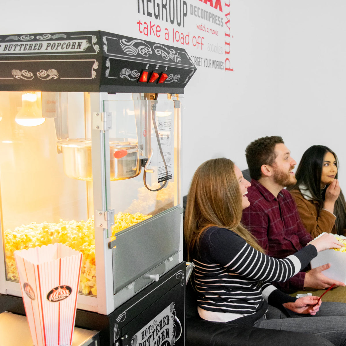 Black/Silver 8oz Popcorn Machine with Cart S189048