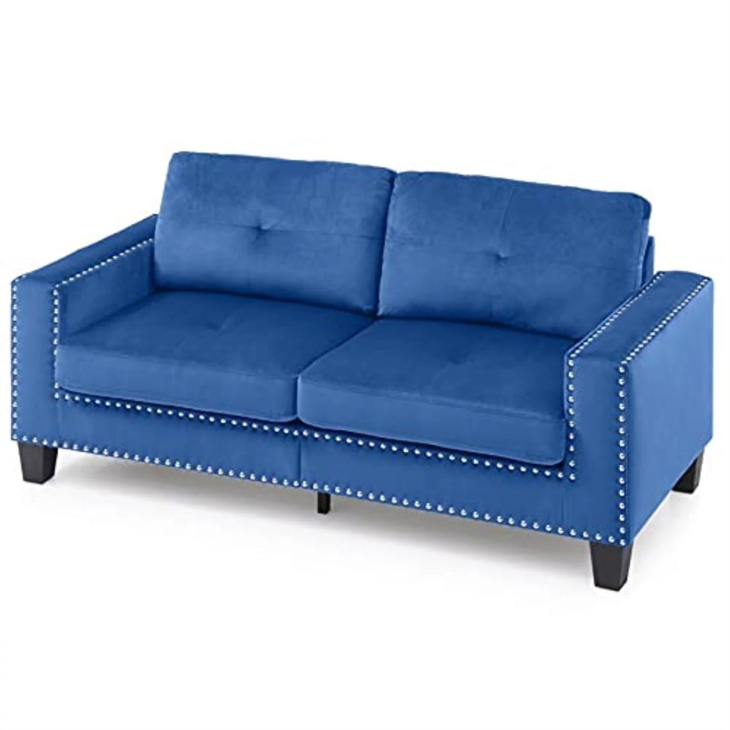 Navy Blue Velvet Sofa A201
