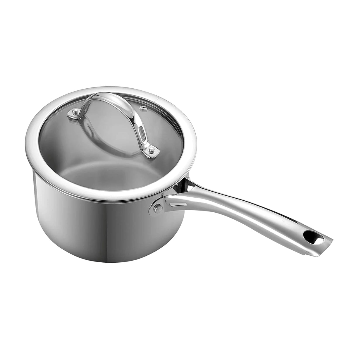 2-Quart Stainless Steel Saucepan with Glass Lid J731