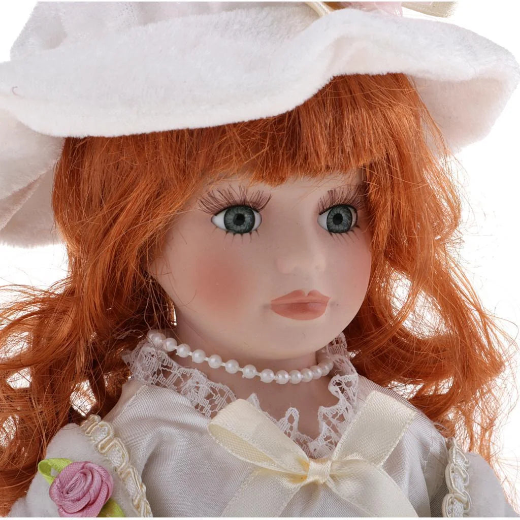 12inch Porcelain Doll with Lace Dress & Stand N306