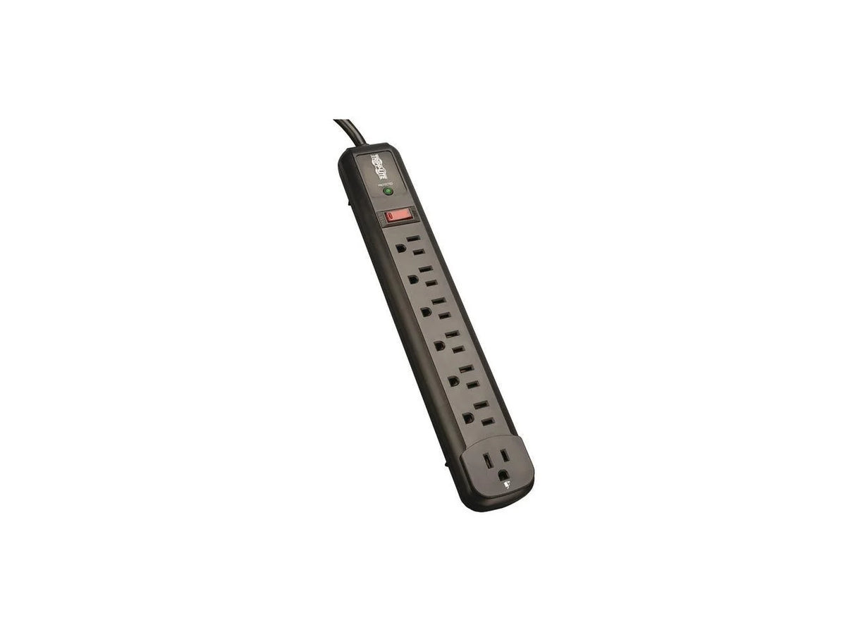 7 Outlet Black Surge Protector Power Strip F7560