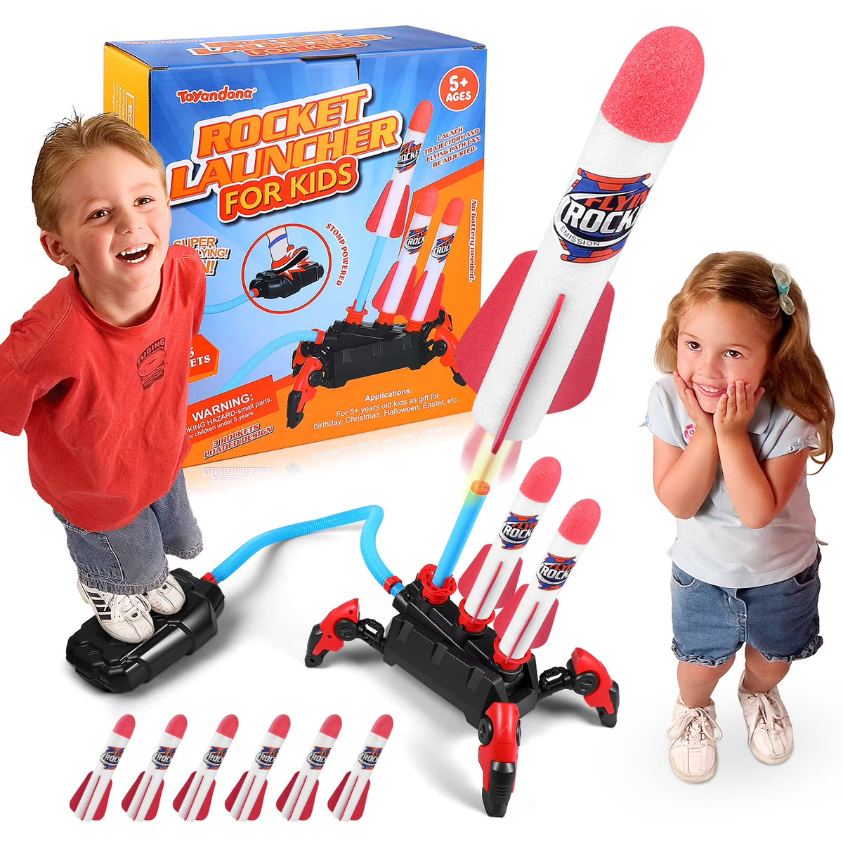 1 Set Outdoor Rocket Launcher Toy Foam Rockets K143135