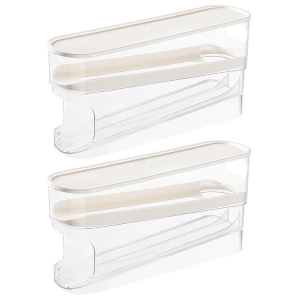 2 pcs Automatic Rolling Egg Storage Container Dispenser Y23684