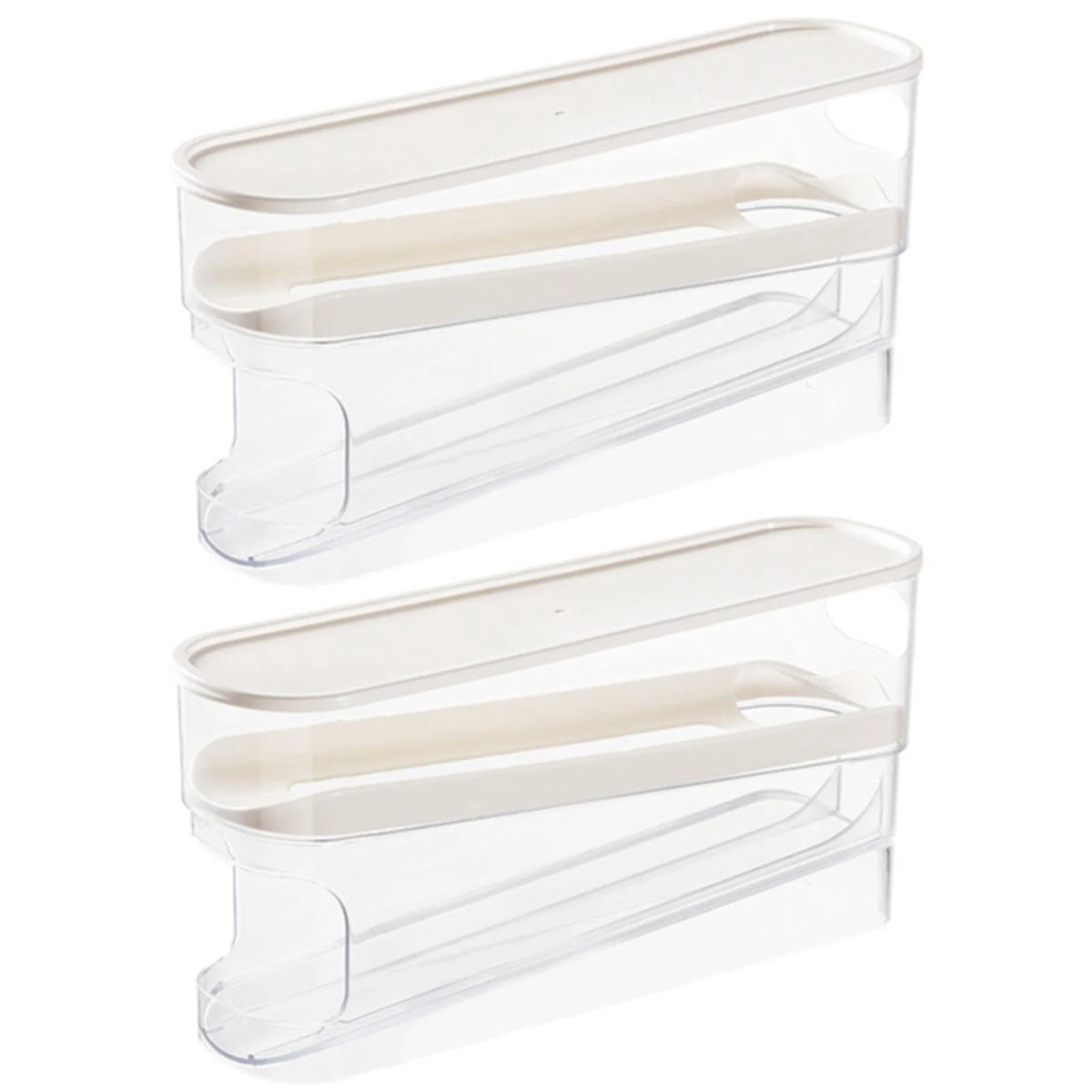 2 pcs Automatic Rolling Egg Storage Container Dispenser Y23684