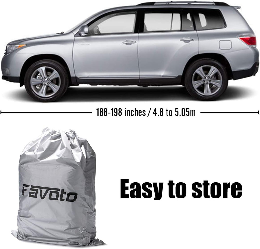 SUV Car Cover 5 Layer Waterproof Windproof Scratch Resistant Pack of 2 I71480