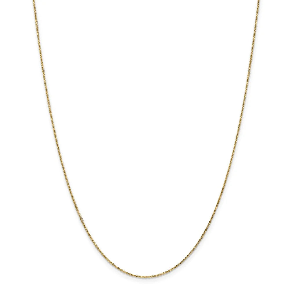 14kt Yellow Gold Diamond Cut Cable Chain 14 inch Lobster Clasp D312