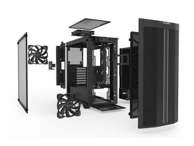 Black ATX Computer Case Midi Tower Tempered Glass H85245