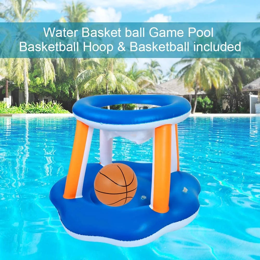 Inflatable Volleyball Net & Basketball Hoops Pool Float Set R151011