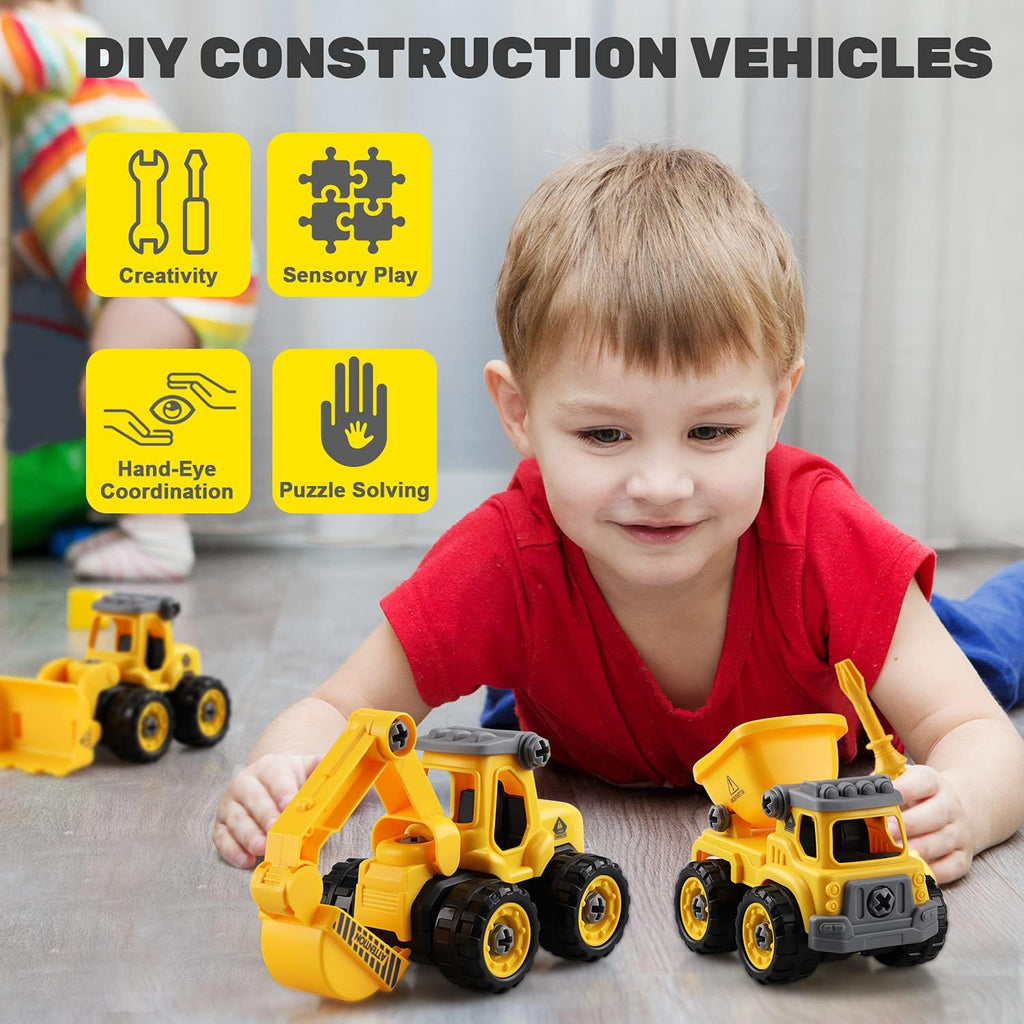 Take Apart Construction Vehicles Truck Toys Set with Drills U448