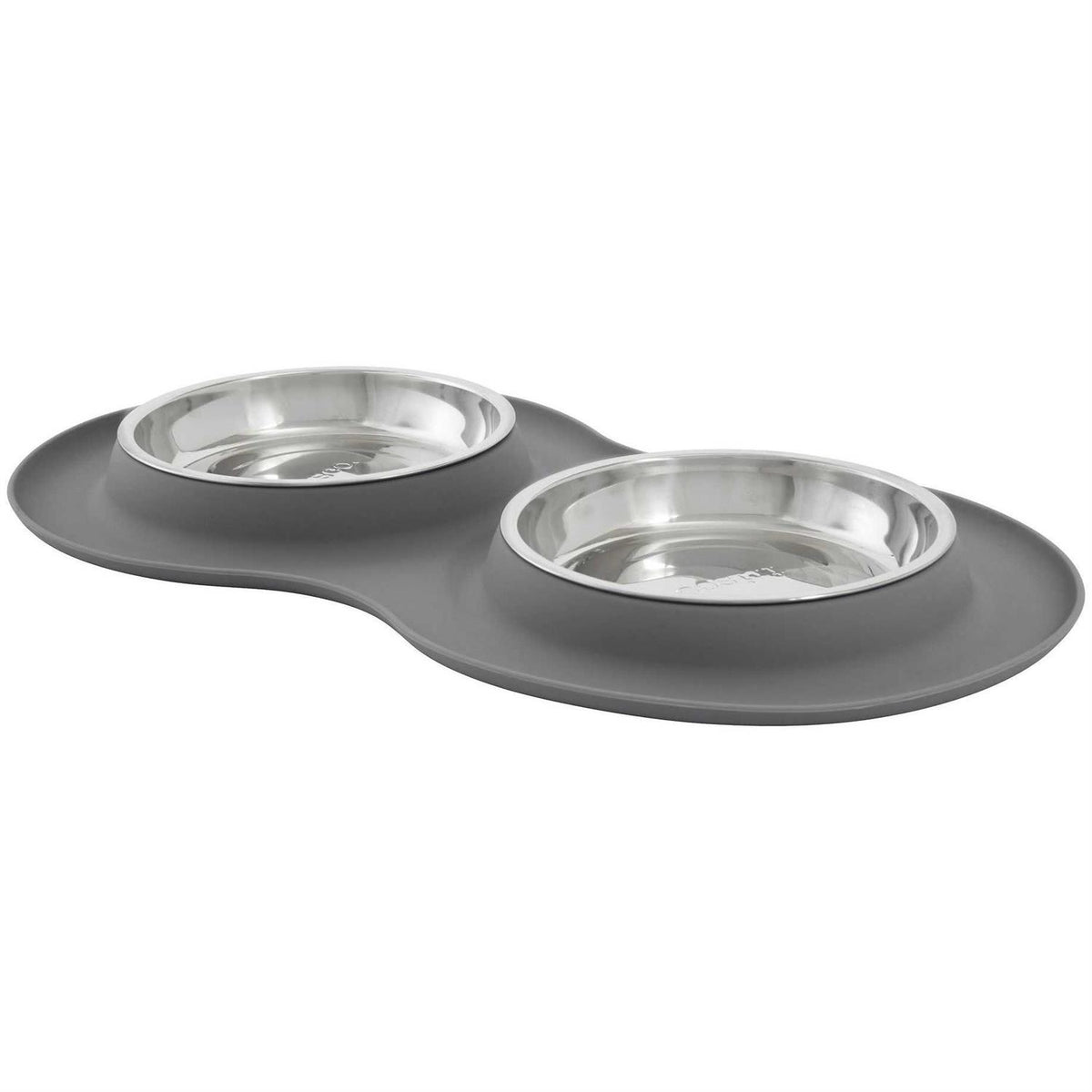 Double Stainless Steel Pet Bowl with Silicone Mat K1243