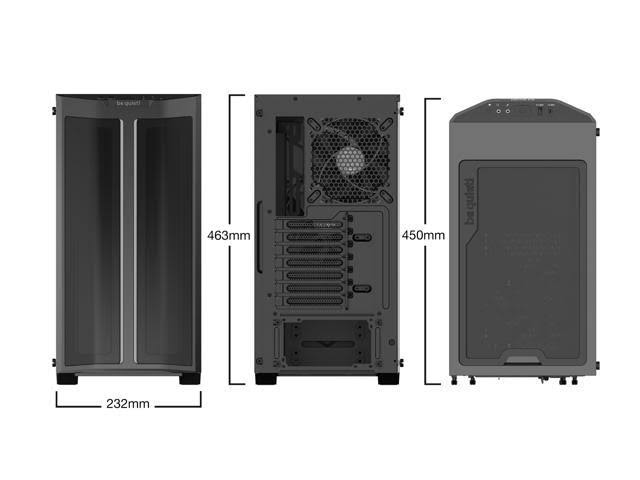 Black ATX Computer Case Midi Tower Tempered Glass H85245