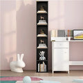 68.5" Tall Narrow Wooden Bookshelf 6 Cubes Brown K520
