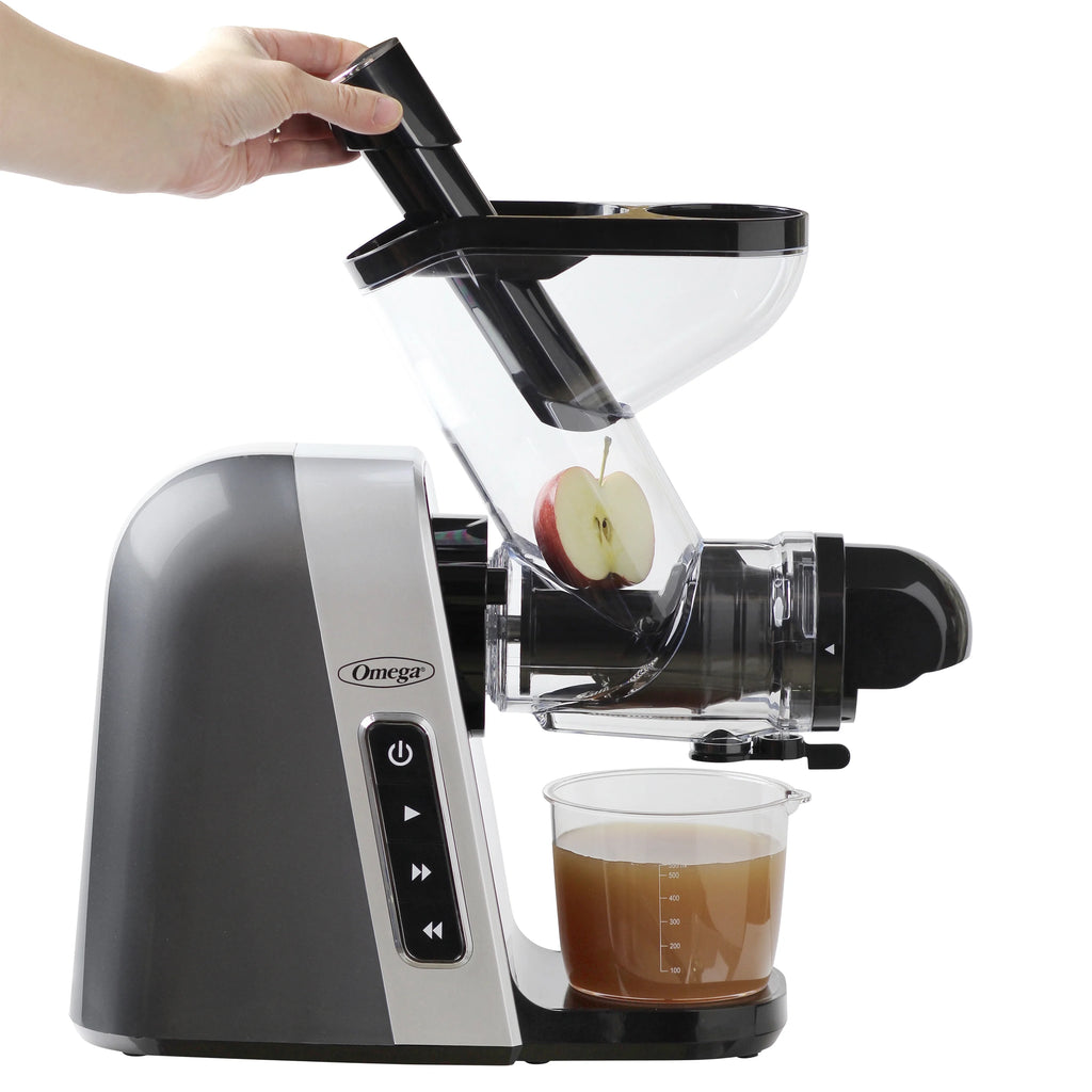 Gray Slow Masticating Juicer with Wide Mouth Chute O782
