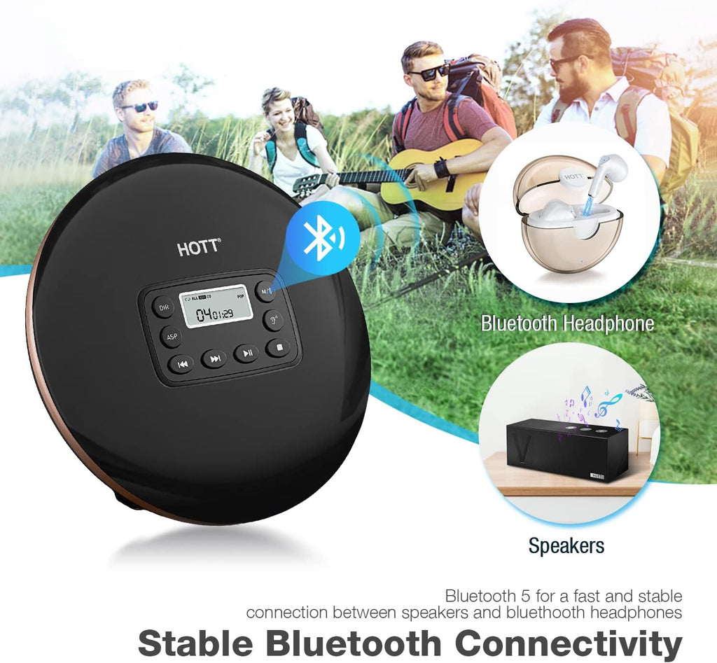Bluetooth CD Player with Stereo Headphones H50574