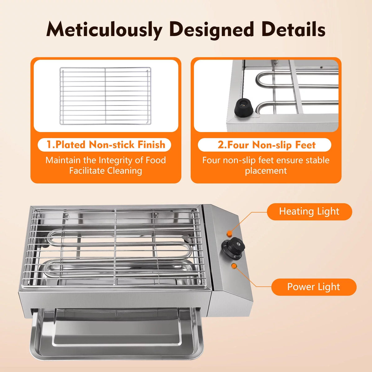 Portable Electric Grill Smokeless Adjustable Temperature H853