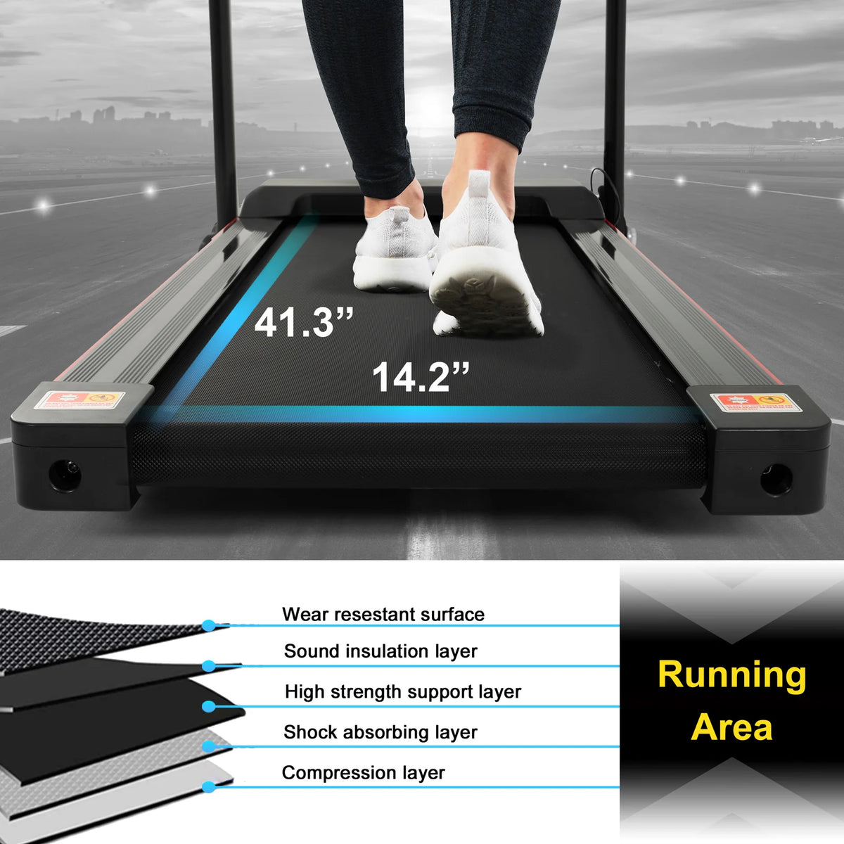 Folding Incline Treadmill 2.5HP 220 LBS Capacity I636682