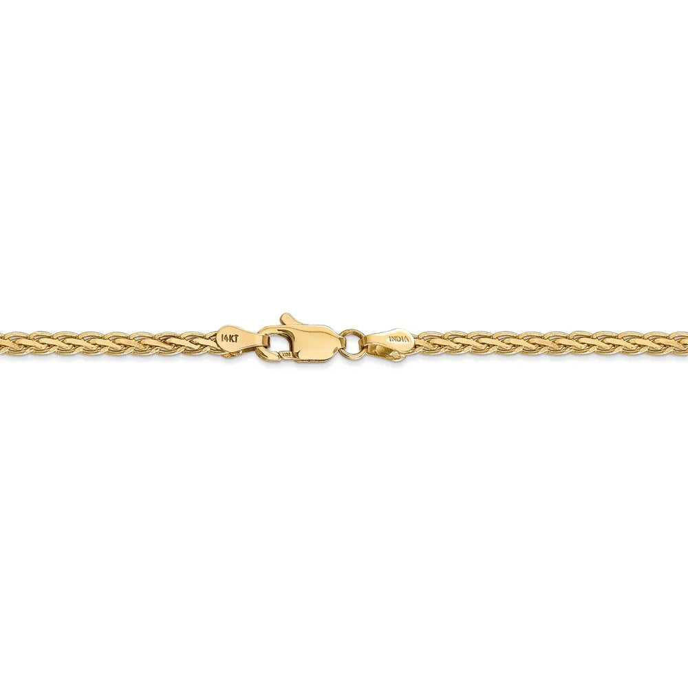 14kt Yellow Gold 24 inch Flat Wheat Chain with Lobster Clasp K679