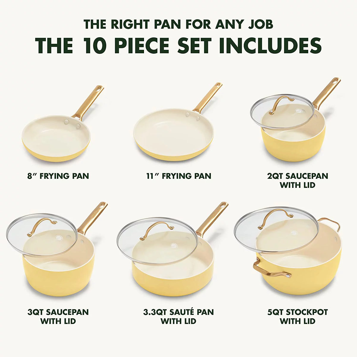 Hard Anodized Ceramic Nonstick 10 Piece Cookware Set S565