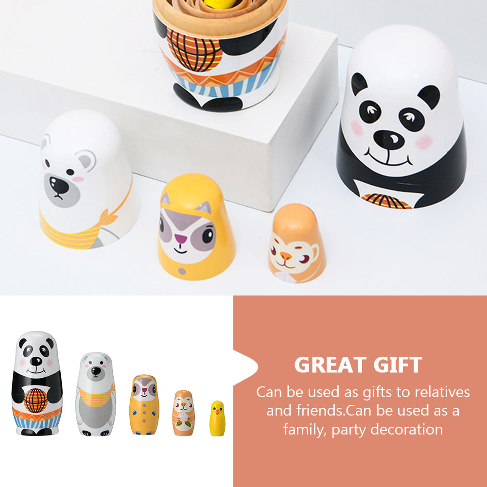Painted Stacking Russian Wooden Doll Matryoshka Doll Decor F98729