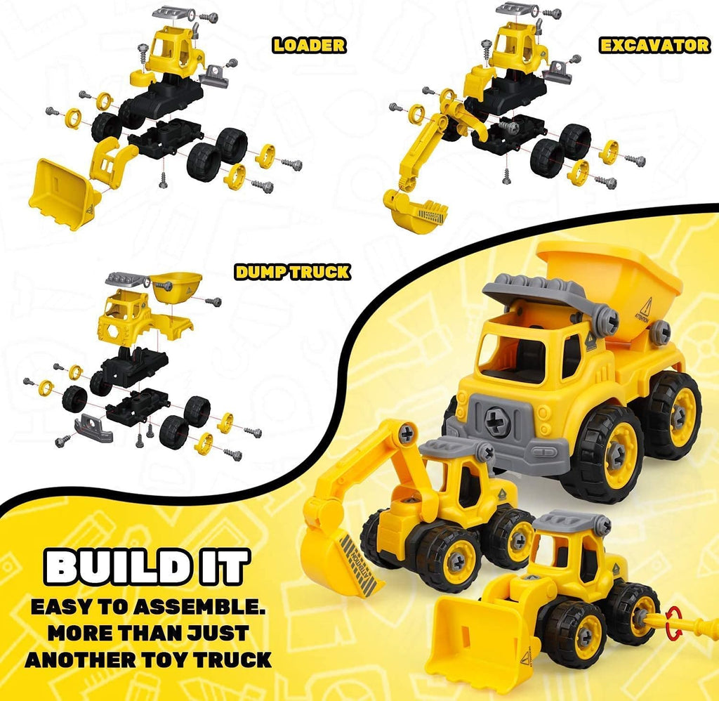 Take Apart Construction Vehicles Truck Toys Set with Drills U448