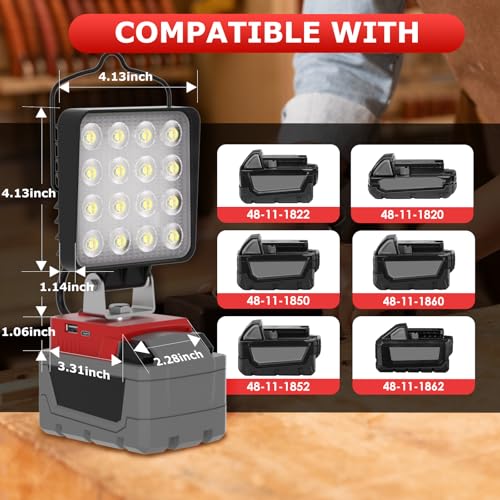 90W 9000LM Cordless LED Work Light with USB & Type C Charging U764714