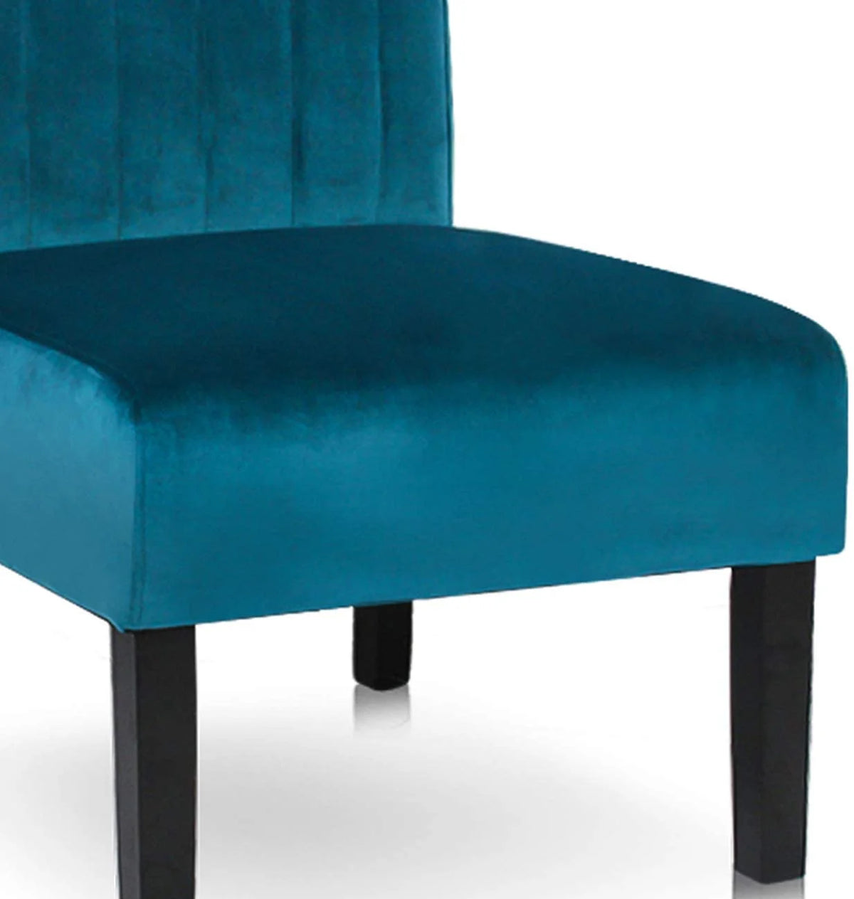 Blue Velvet Armless Accent Chair Q723