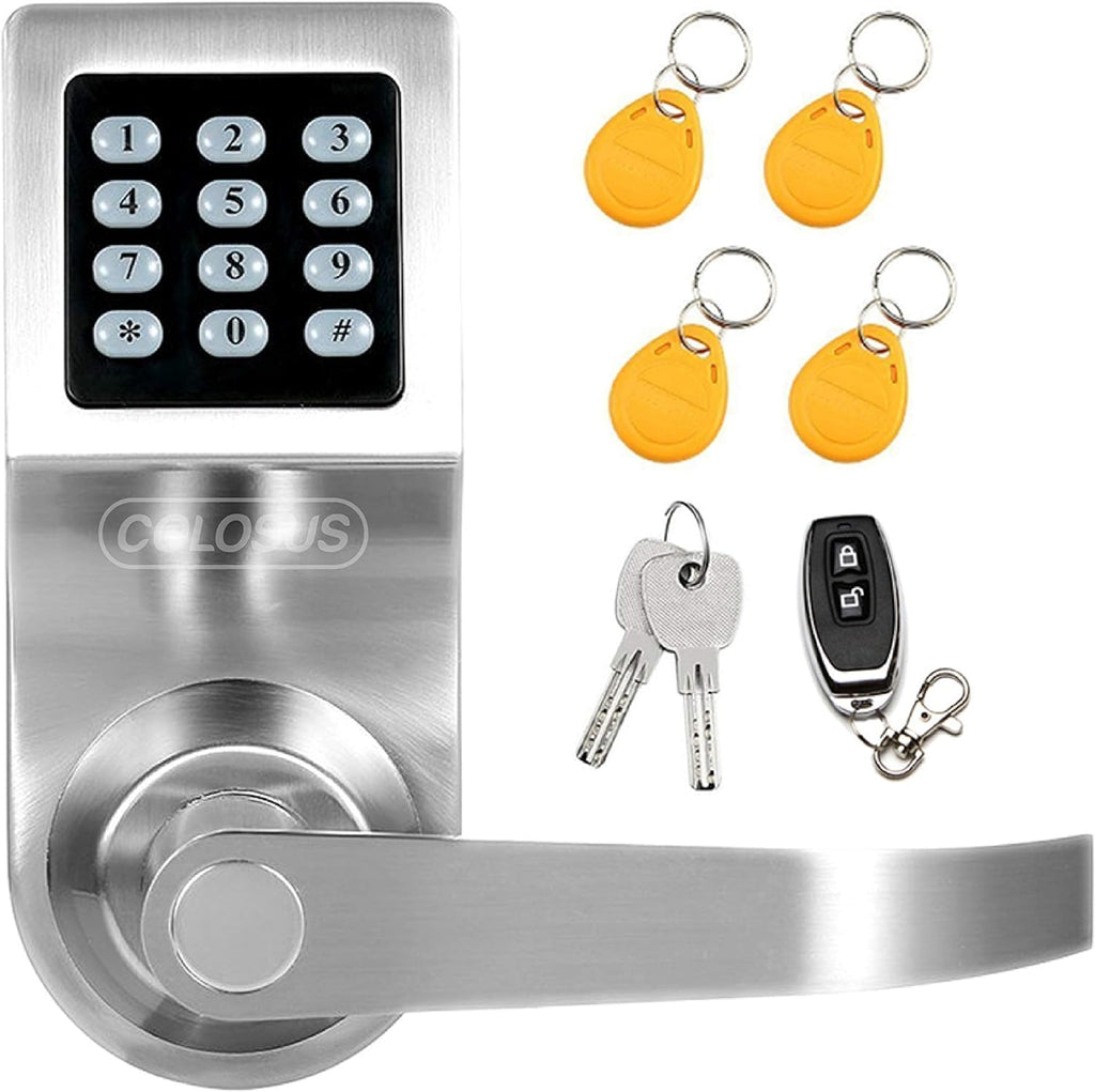 Silver Keyless Electronic Smart Door Lock with 4 Key Fobs N9878