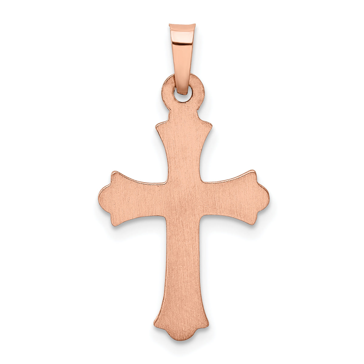 14K Rose Gold Heart Hollow Cross Pendant H391