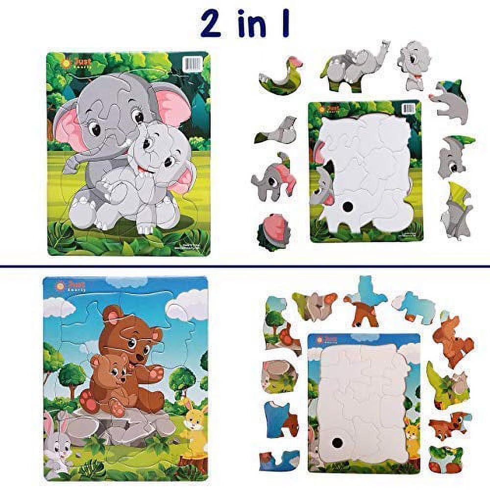 Preschool Jigsaw Puzzles 10 and 11 pcs Cardboard Puzzle with Tray Educational Toy T9588