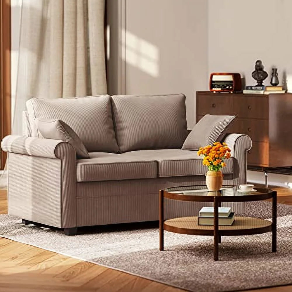 Brown Corduroy 2 in 1 Sleeper Sofa B201681