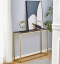 Faux Marble MDF Console Table with Metal Tube Frame V337