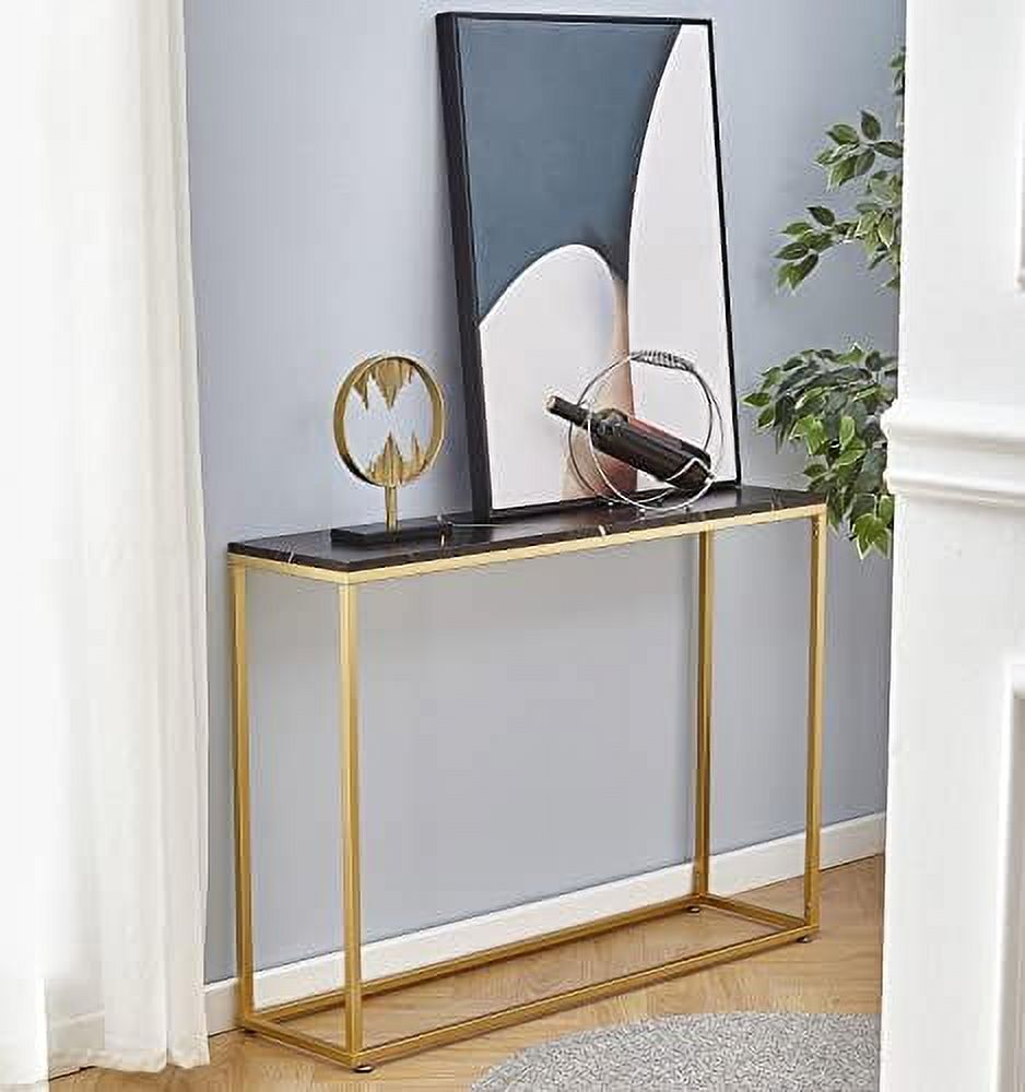 Faux Marble MDF Console Table with Metal Tube Frame V337