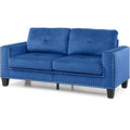Navy Blue Velvet Sofa A201