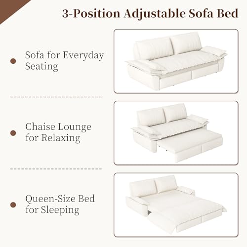 Queen Size Velvet Convertible Sleeper Sofa P71753