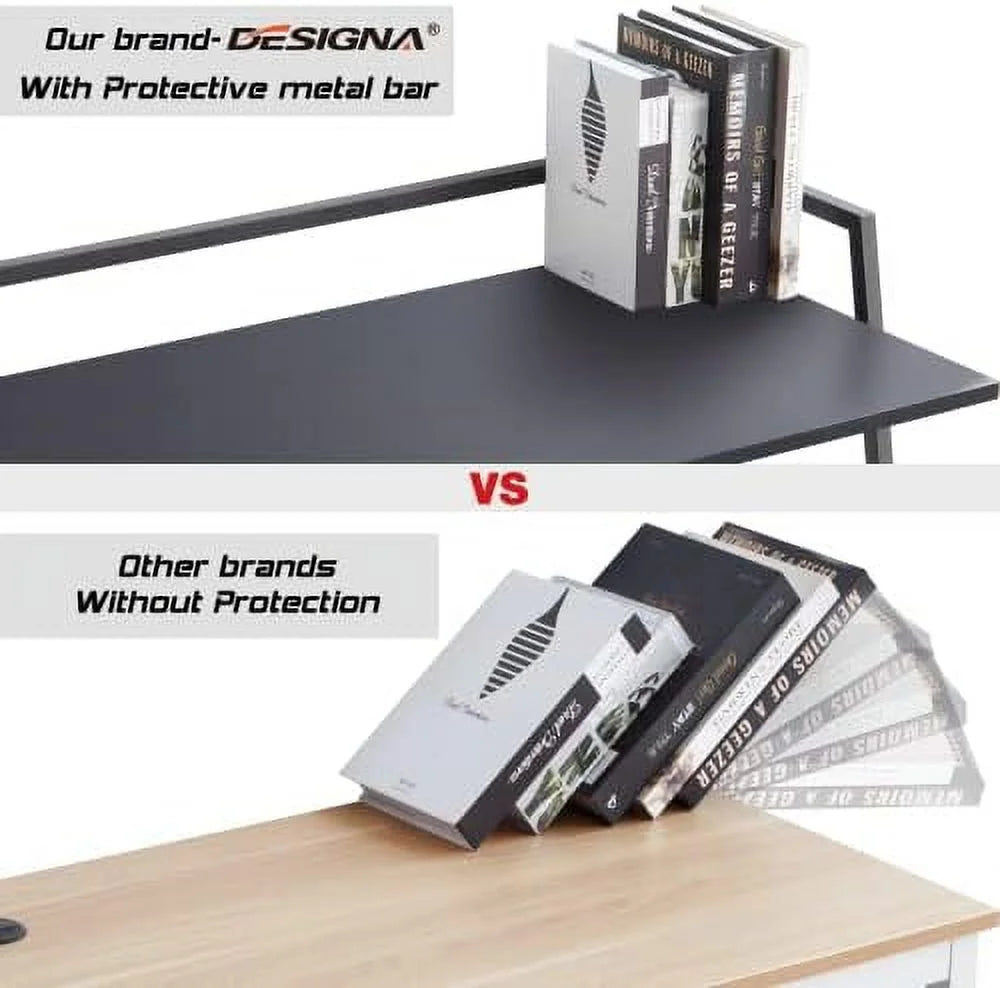 Small Folding Computer Desk 41 inch with Protective Railing G888780