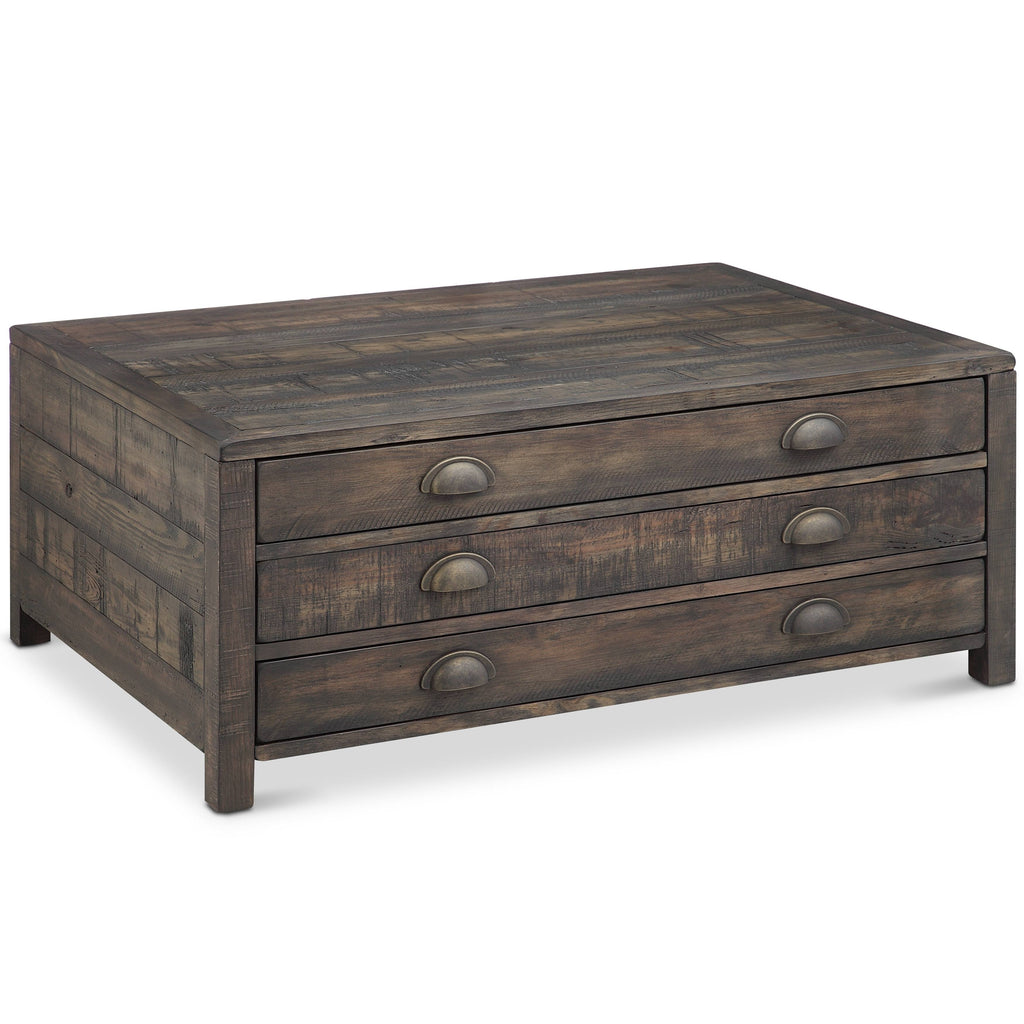 Espresso Storage Coffee Table with Casters A6413