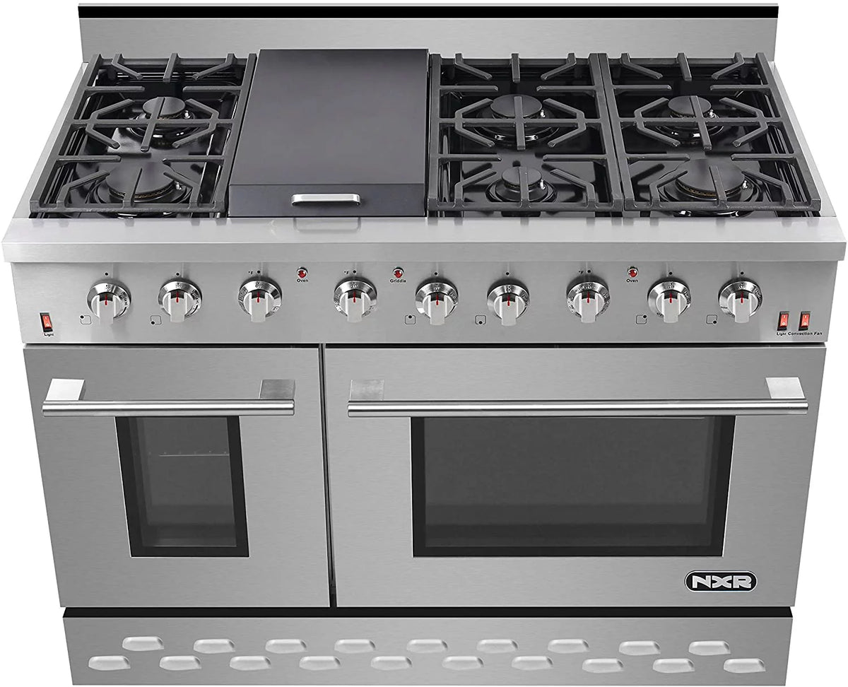 48 Stainless Steel Natural Gas Range with Convection Oven & Under Cabinet Hood M5484